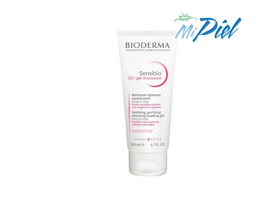 Sensibio DS+ Gel Limpiador, gel purificante y calmante para piel sensible con escamas